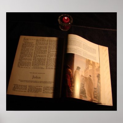 Reading the Bible by Candlelight Print by gspen91806