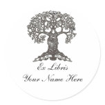 Reading Tree Bookplate Round Sticker