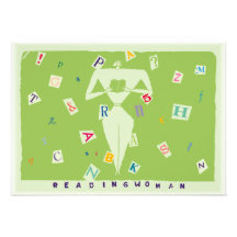 Reading Woman Invitation