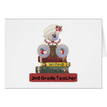 Reading, Writing, Arithmetic 2nd Grade Teacher Greeting Card