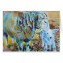 "Ready Steady..." Lamb and sheep acrylic painting cards