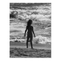 Ready to Face the World - Girl on the Beach Postcards