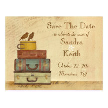 Ready To Fly Love Birds Save The Date Postcard