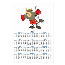 ready to punch bullfighter bull cartoon business cards