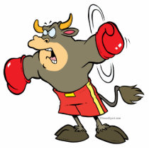 ready to punch bullfighter bull cartoon photo sculptures