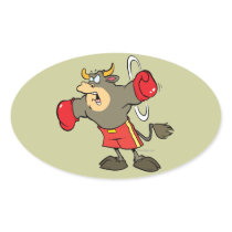 ready to punch bullfighter bull cartoon stickers