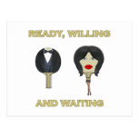 Ready Willing Ping Pong Postcard