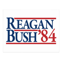 Reagan Bush 84 1984 vintage retro campaign Post Card