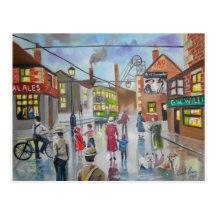 Real Ales Pub oil painting Gordon Bruce Post Card