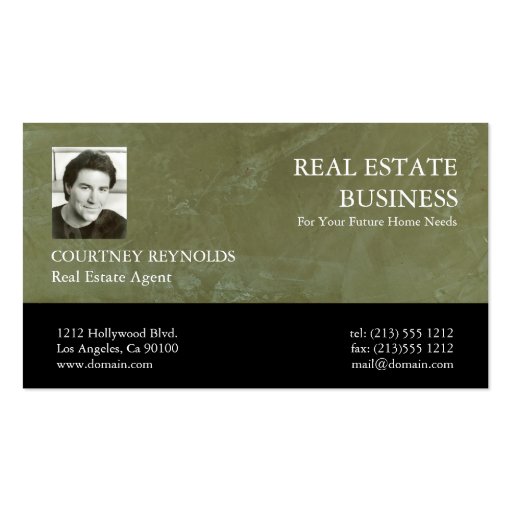 Real Estate Agent Tuscan Green Business Cards Zazzle