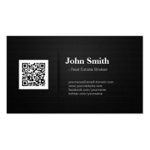 Real Estate Broker - Premium Black QR Code Business Cards