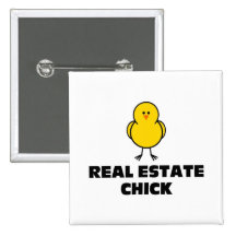 Real Estate Chick Pinback Buttons