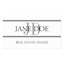 Real Estate Stager Stripe White Business Card Template