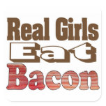 Real Girls Eat Bacon Square Stickers