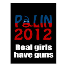 Real girls have guns postcard