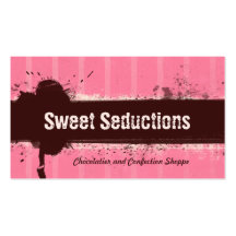 REAL Grunge Cocoa Strawberry Bakery Business Card