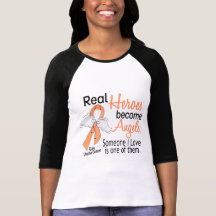 Real Heroes Become Angels Uterine Cancer T Shirts