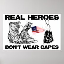 Real Heroes Don't Wear Capes! Print