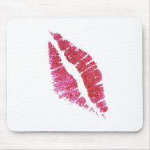 Real lipsstick kiss mousepads