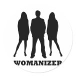 real man - men - womanizer round stickers