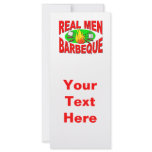 Real Men Barbeque. Funny Design for The BBQ King. Custom Rack Cards