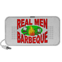 Real Men Barbeque. Funny Design for The BBQ King. iPod Speakers