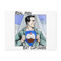 Real Men Eat Cupcakes Post Card
