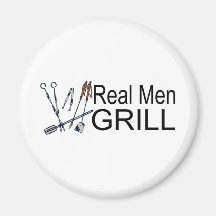 Real Men Grill Refrigerator Magnets