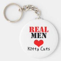 Real Men Heart (Love) Kitty Cats Key Chain