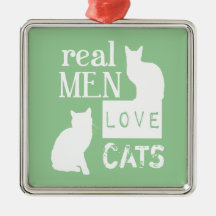 Real Men Love Cats (available in all colours) Christmas Tree Ornaments