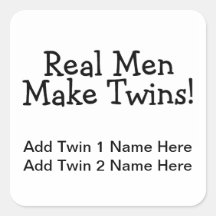 Real Men Make Twins (Black) Stickers