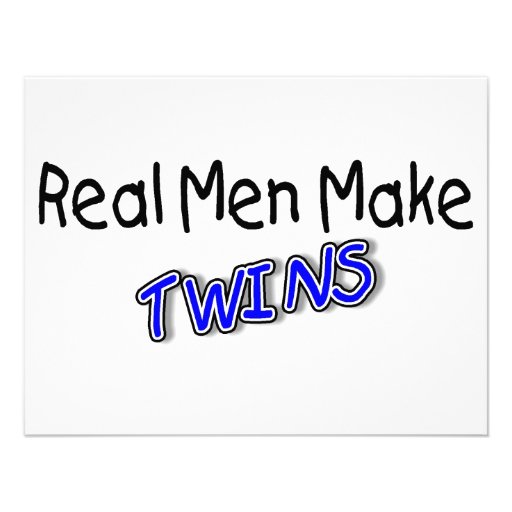 Real Men Make Twins Blue Announcements