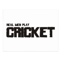 Real Men Play Cricket Post Card