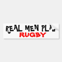 REAL MEN PLAY, RUGBY PEGATINA DE PARACHOQUE