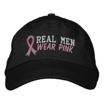 Real Men Wear Pink - Breast Cancer Embroidered Baseball Cap