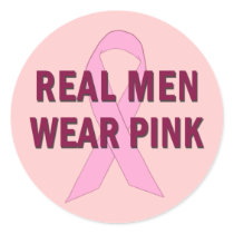 Real Men Wear Pink for Breast Cancer Awareness Stickers