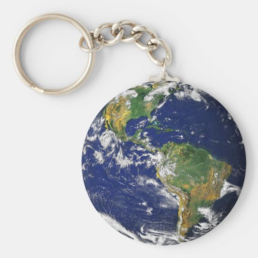 Real Photograph Of World Keychain