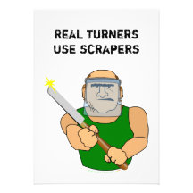 Real Turners UseScrapers Funny Woodturning Cartoon Personalized Announcements