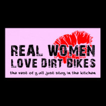 Real Women Funny Motocross Dirt Bike Poster Sign posters