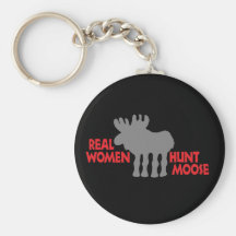 Real Women Hunt Moose Keychain