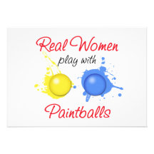 Real Women Play with Paintballs Invitations
