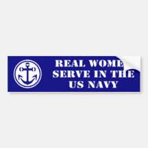 Real Women Serve In The Navy Bumper Sticker