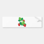 realistic juicy strawberries bumper sticker