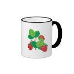 realistic juicy strawberries coffee mugs
