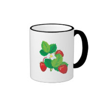 realistic juicy strawberries coffee mugs