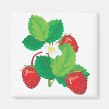 realistic juicy strawberries fridge magnet