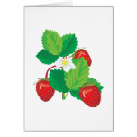 realistic juicy strawberries greeting card