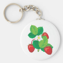 realistic juicy strawberries key chains
