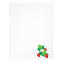 realistic juicy strawberries letterhead design