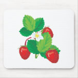 realistic juicy strawberries mouse pad
